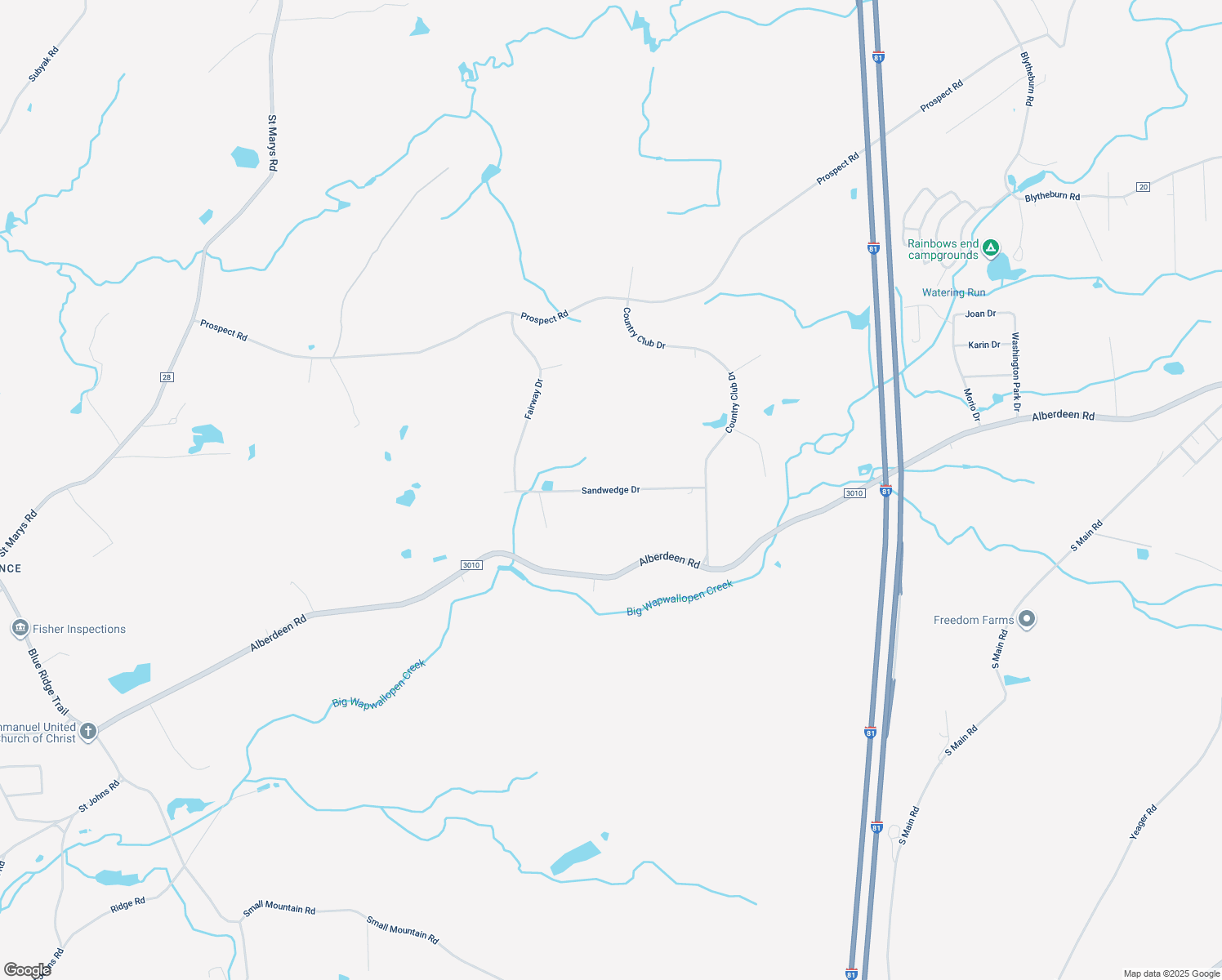map of restaurants, bars, coffee shops, grocery stores, and more near Sandwedge Drive in Mountain Top