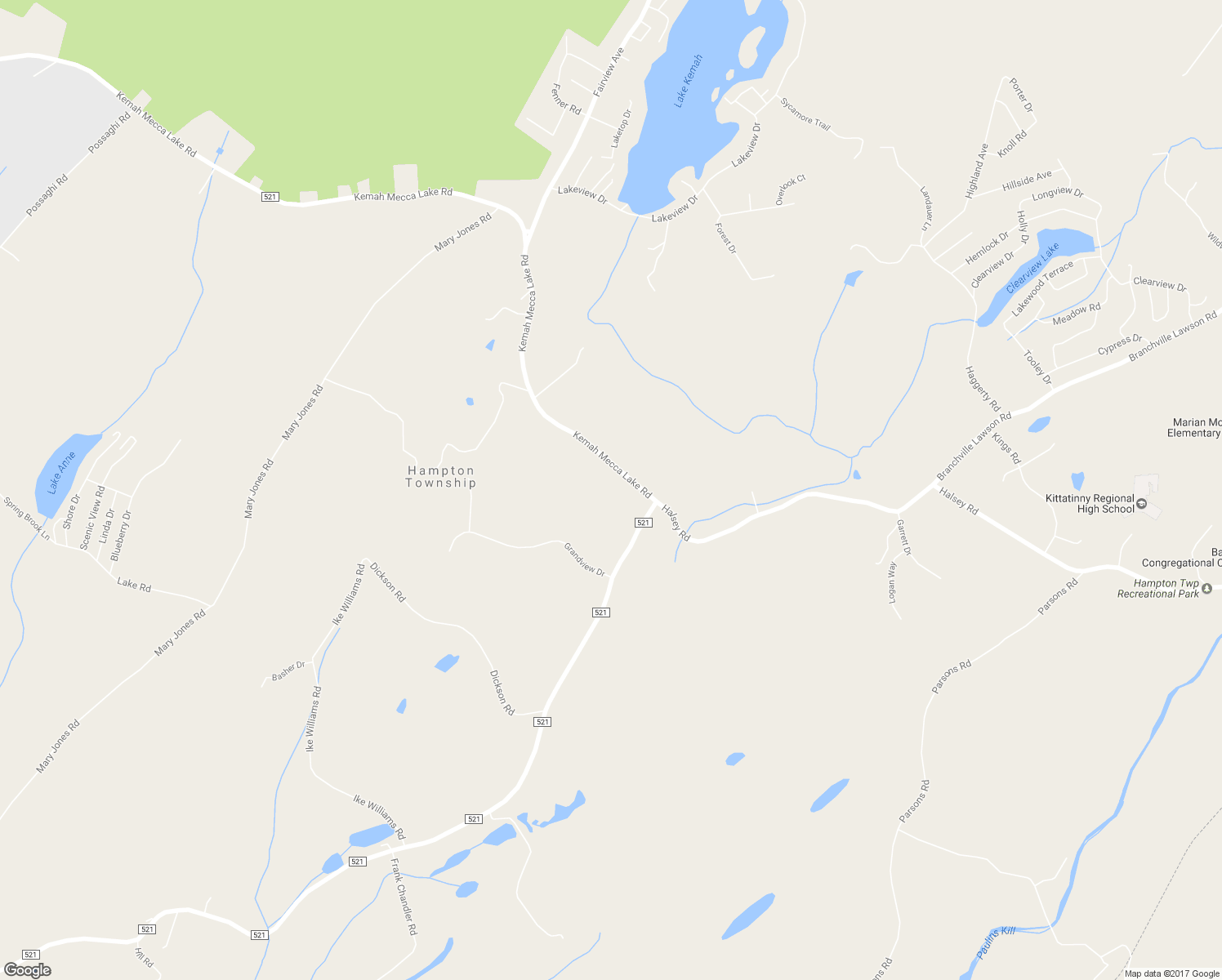 map of restaurants, bars, coffee shops, grocery stores, and more near 129 County Road 521 in Newton