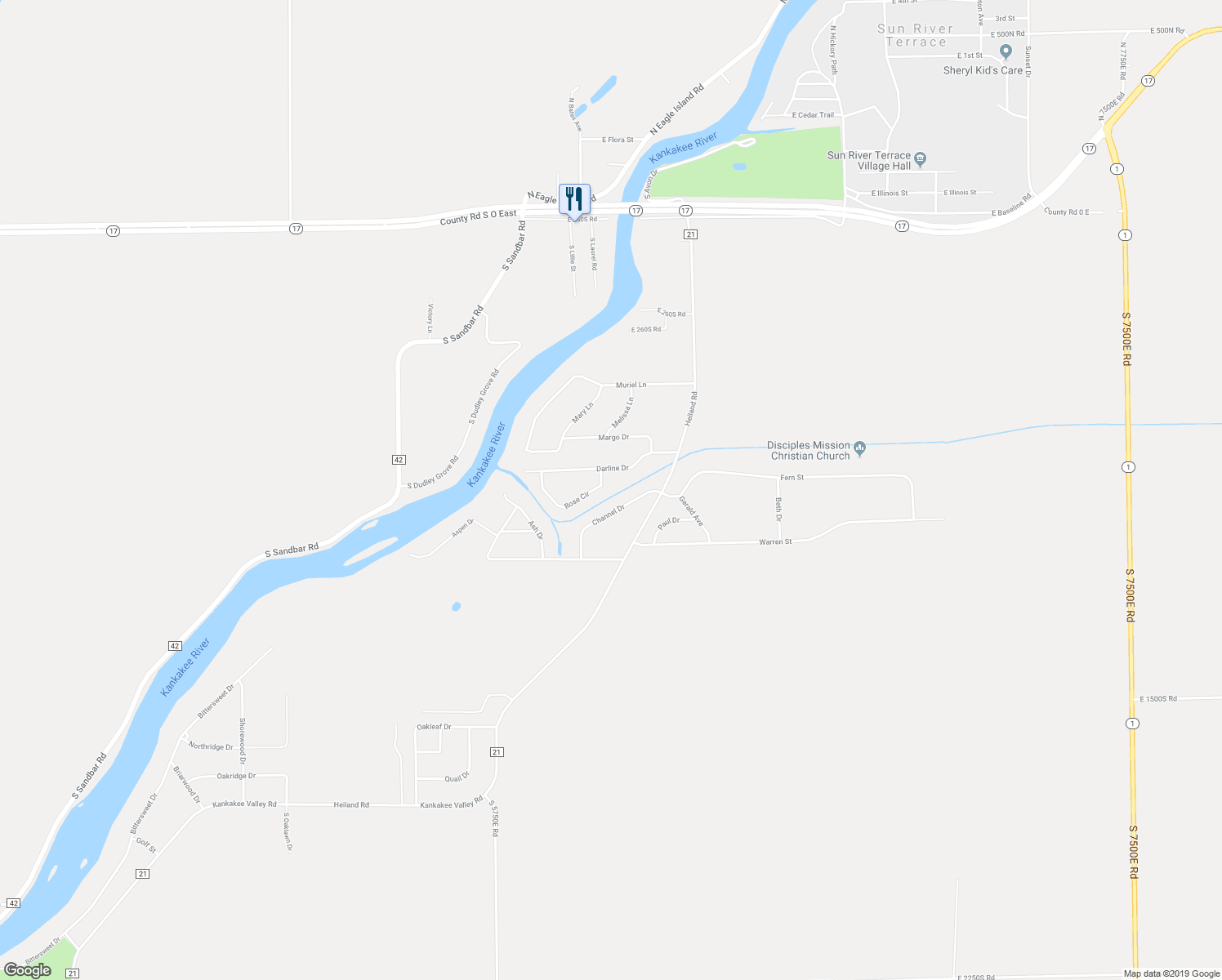 map of restaurants, bars, coffee shops, grocery stores, and more near 5936 Rose Circle in Saint Anne