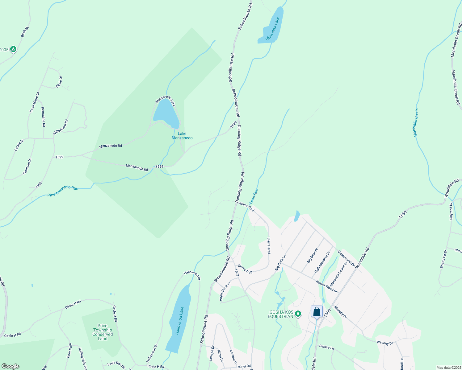 map of restaurants, bars, coffee shops, grocery stores, and more near 28 Glacier Ridge Road in East Stroudsburg