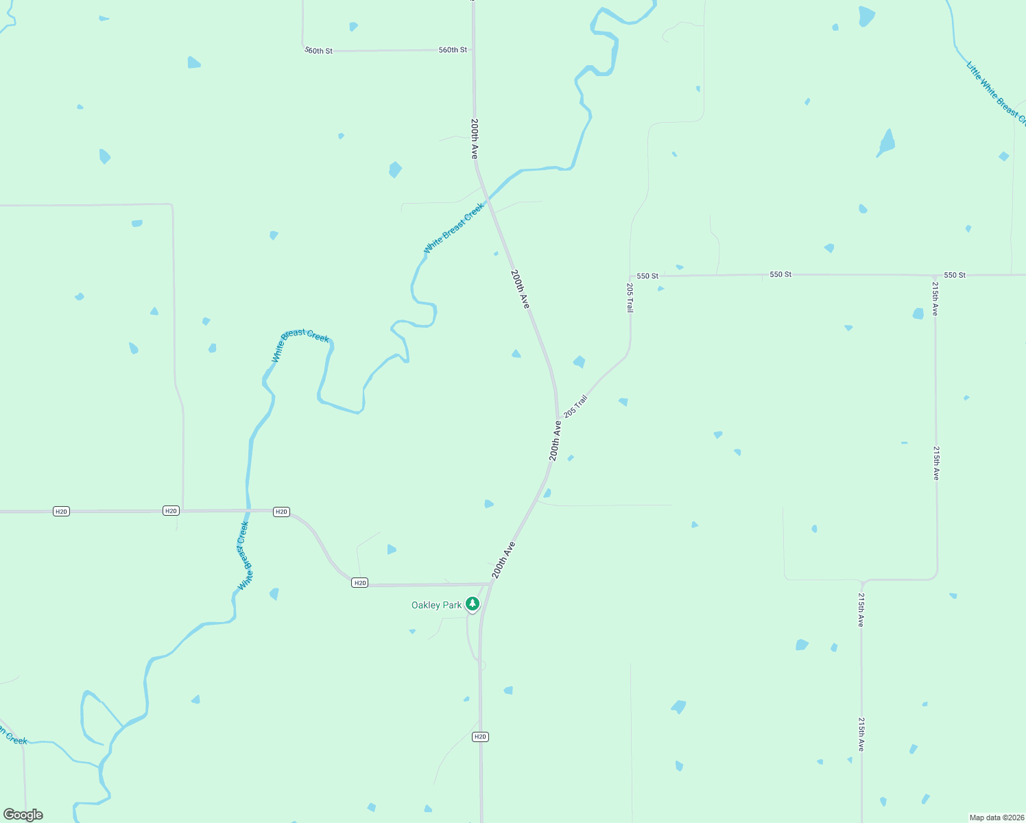 map of restaurants, bars, coffee shops, grocery stores, and more near 54575 200th Avenue in Chariton