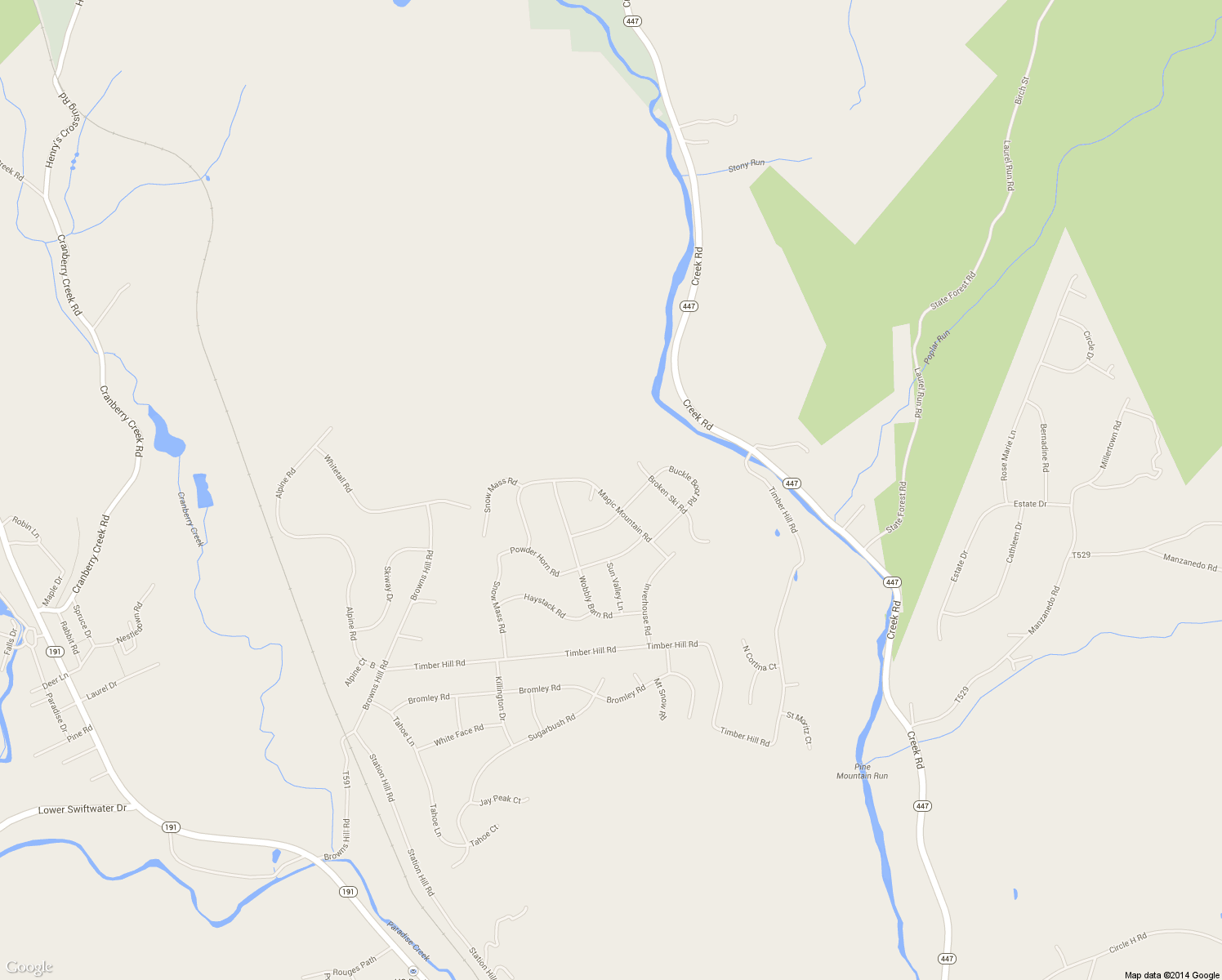 map of restaurants, bars, coffee shops, grocery stores, and more near 189 Magic Mountain Road in Henryville
