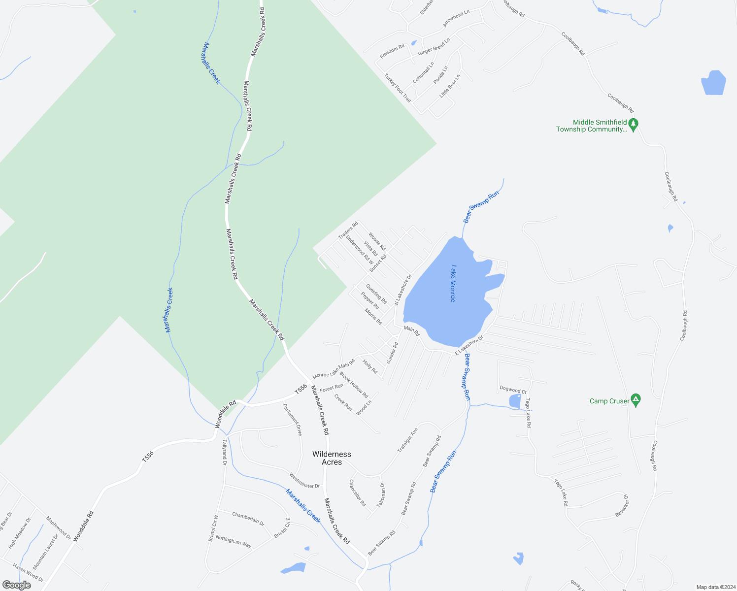 map of restaurants, bars, coffee shops, grocery stores, and more near 522 Pepper Road in East Stroudsburg
