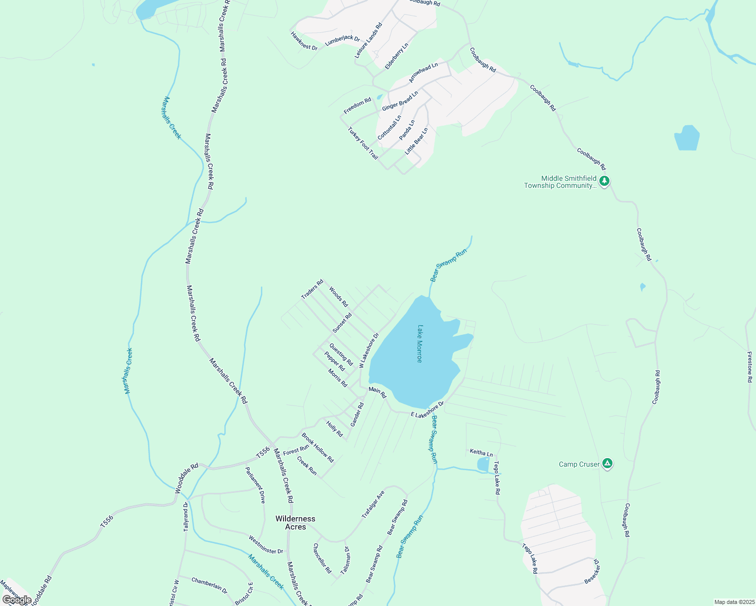 map of restaurants, bars, coffee shops, grocery stores, and more near 1321 Baywatch Road in East Stroudsburg