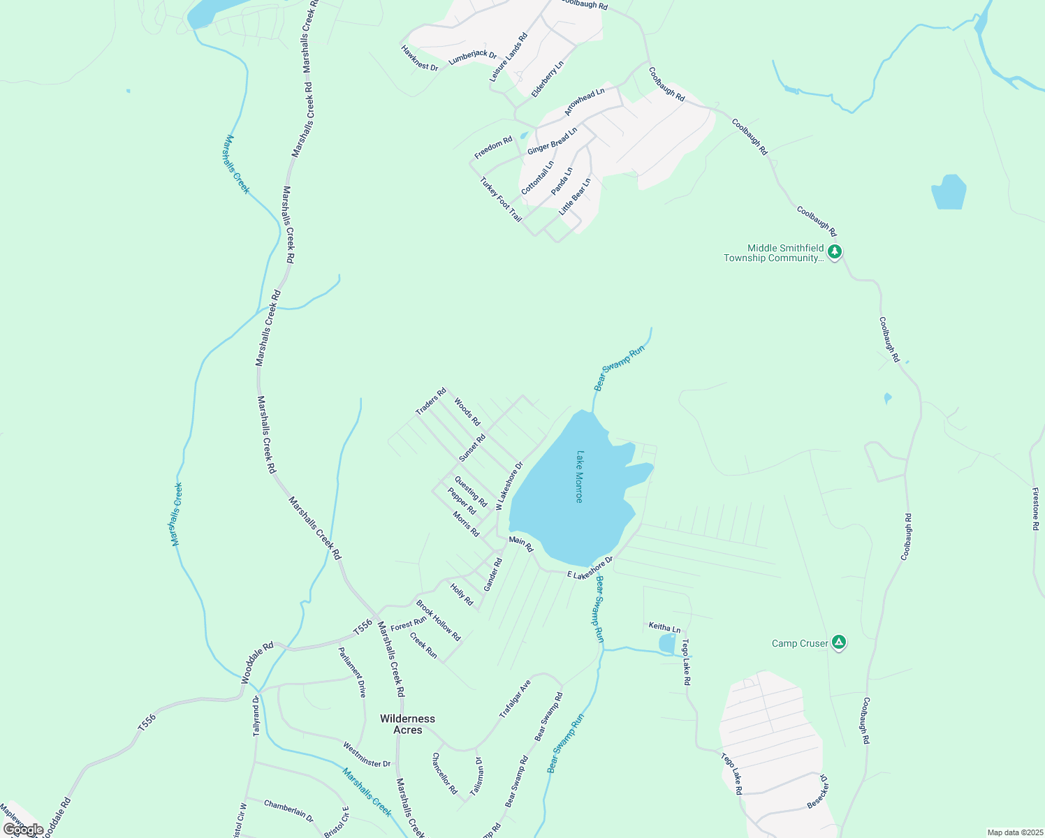 map of restaurants, bars, coffee shops, grocery stores, and more near 1321 Baywatch Road in East Stroudsburg