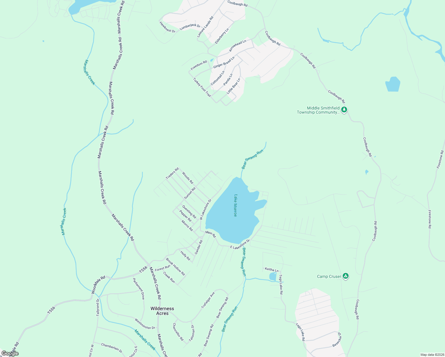 map of restaurants, bars, coffee shops, grocery stores, and more near 117-123 Chestnut Road in East Stroudsburg
