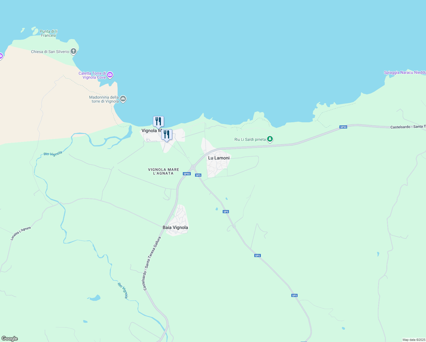 map of restaurants, bars, coffee shops, grocery stores, and more near 363 Villaggio Mirice in Lu Lamoni