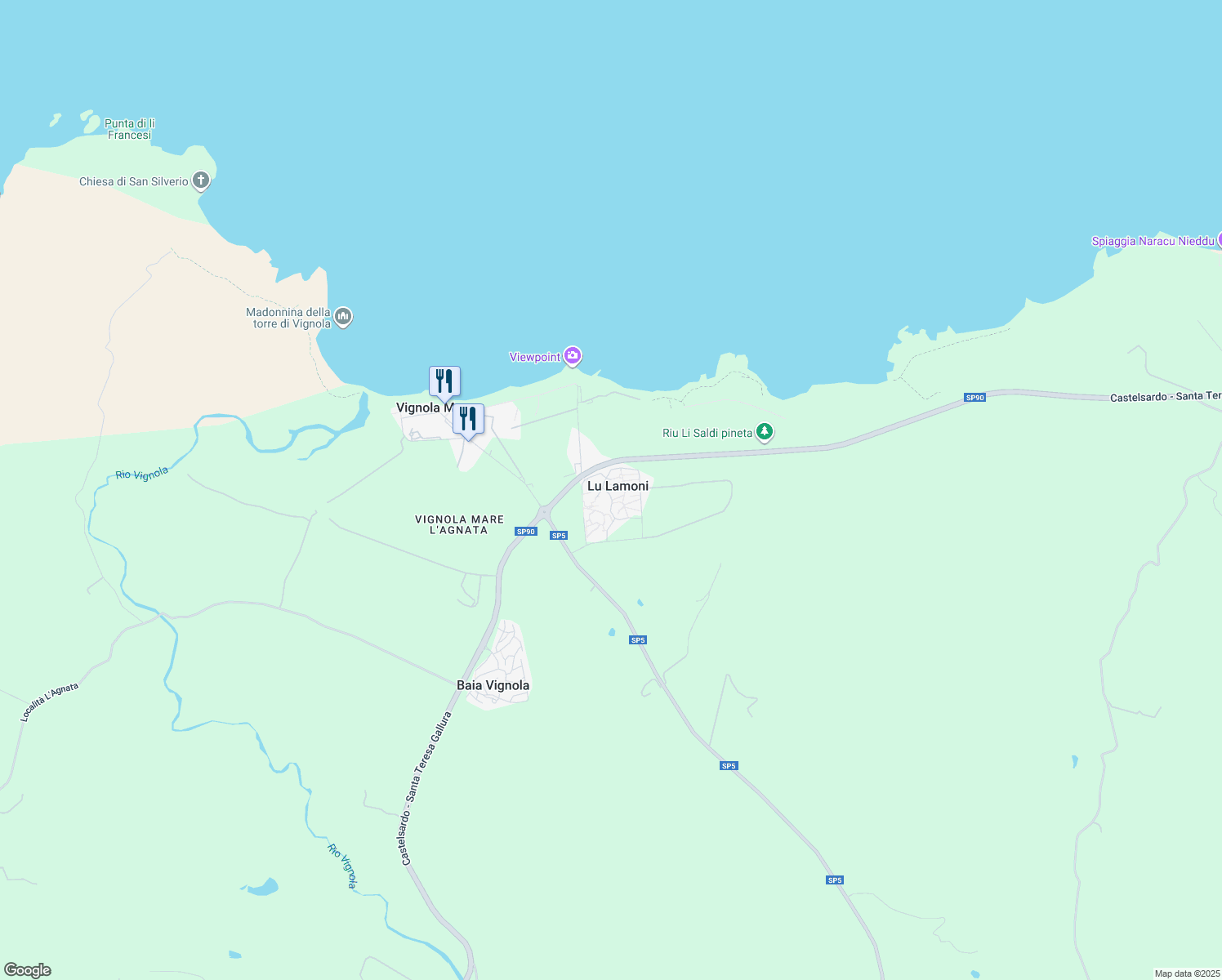 map of restaurants, bars, coffee shops, grocery stores, and more near 363 Villaggio Mirice in Lu Lamoni