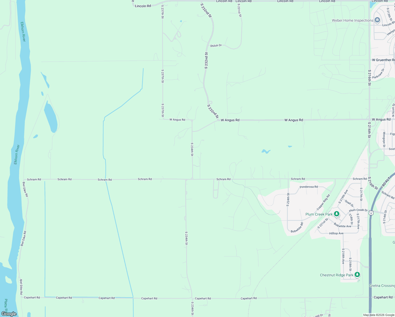 map of restaurants, bars, coffee shops, grocery stores, and more near 23322 Schram Road in Gretna