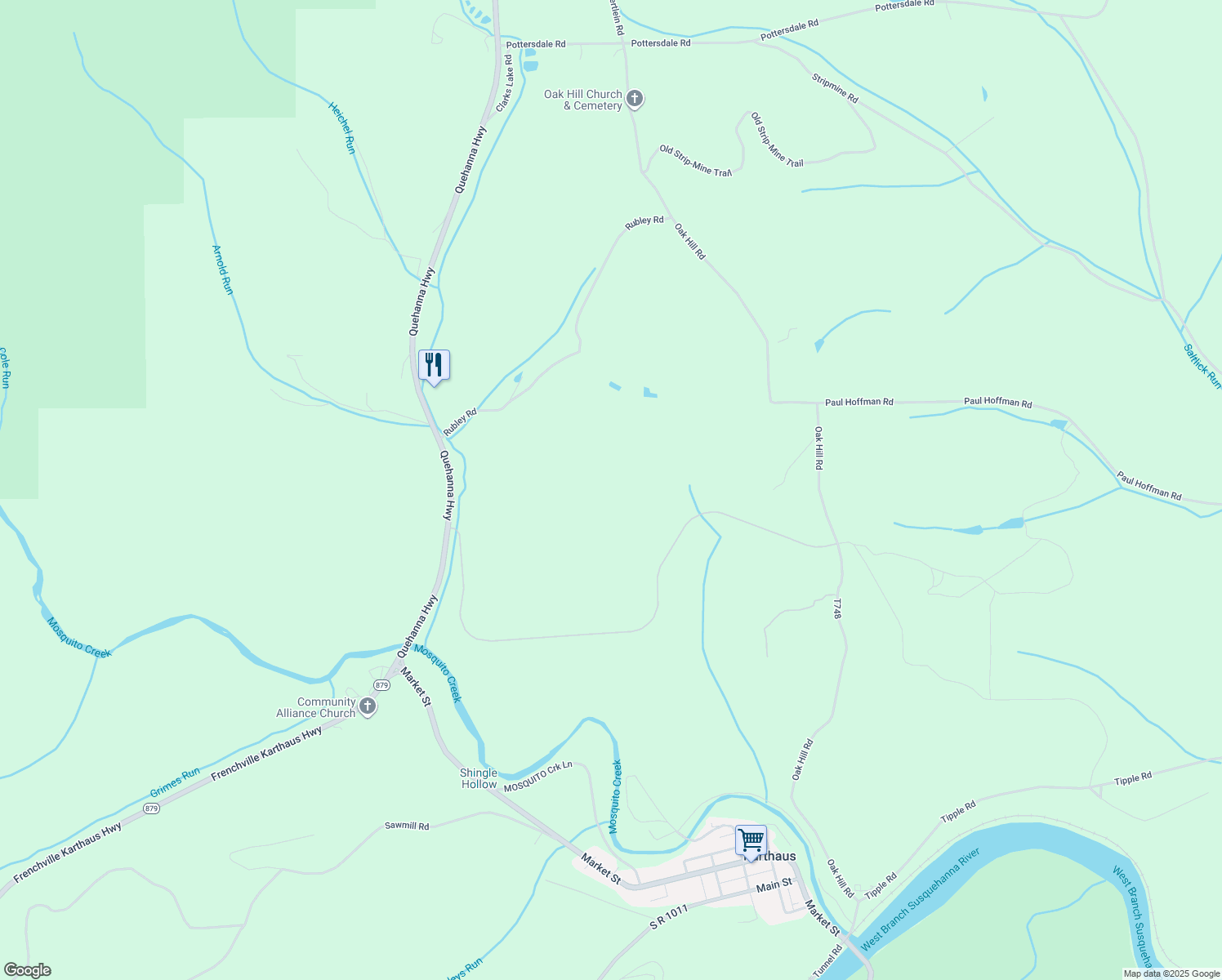 map of restaurants, bars, coffee shops, grocery stores, and more near in Karthaus