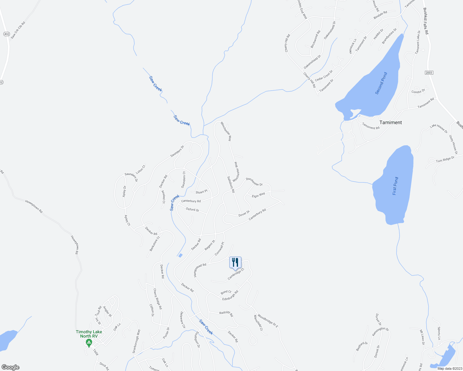 map of restaurants, bars, coffee shops, grocery stores, and more near Salisbury Road in Pike County
