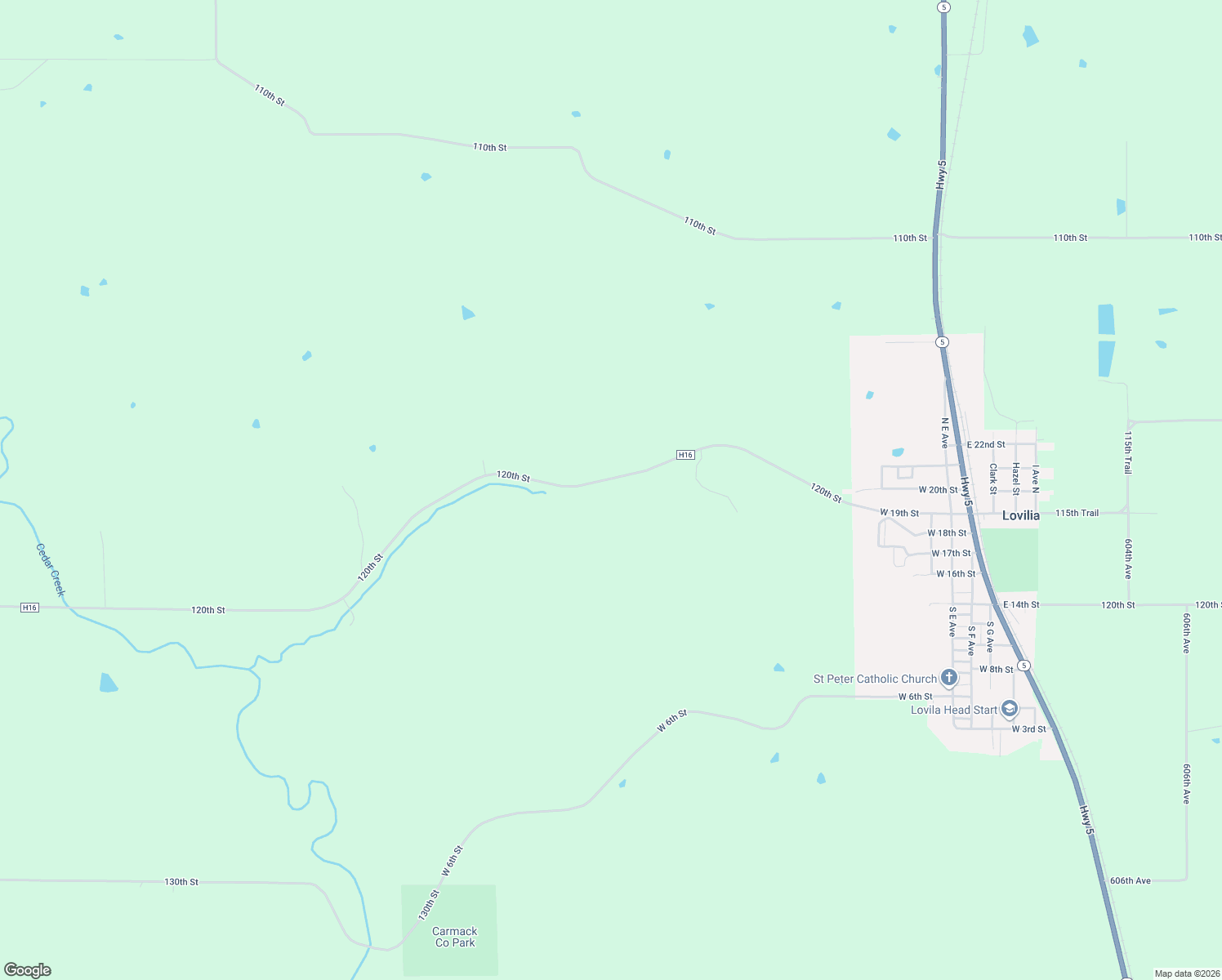 map of restaurants, bars, coffee shops, grocery stores, and more near 5906 120th Street in Lovilia