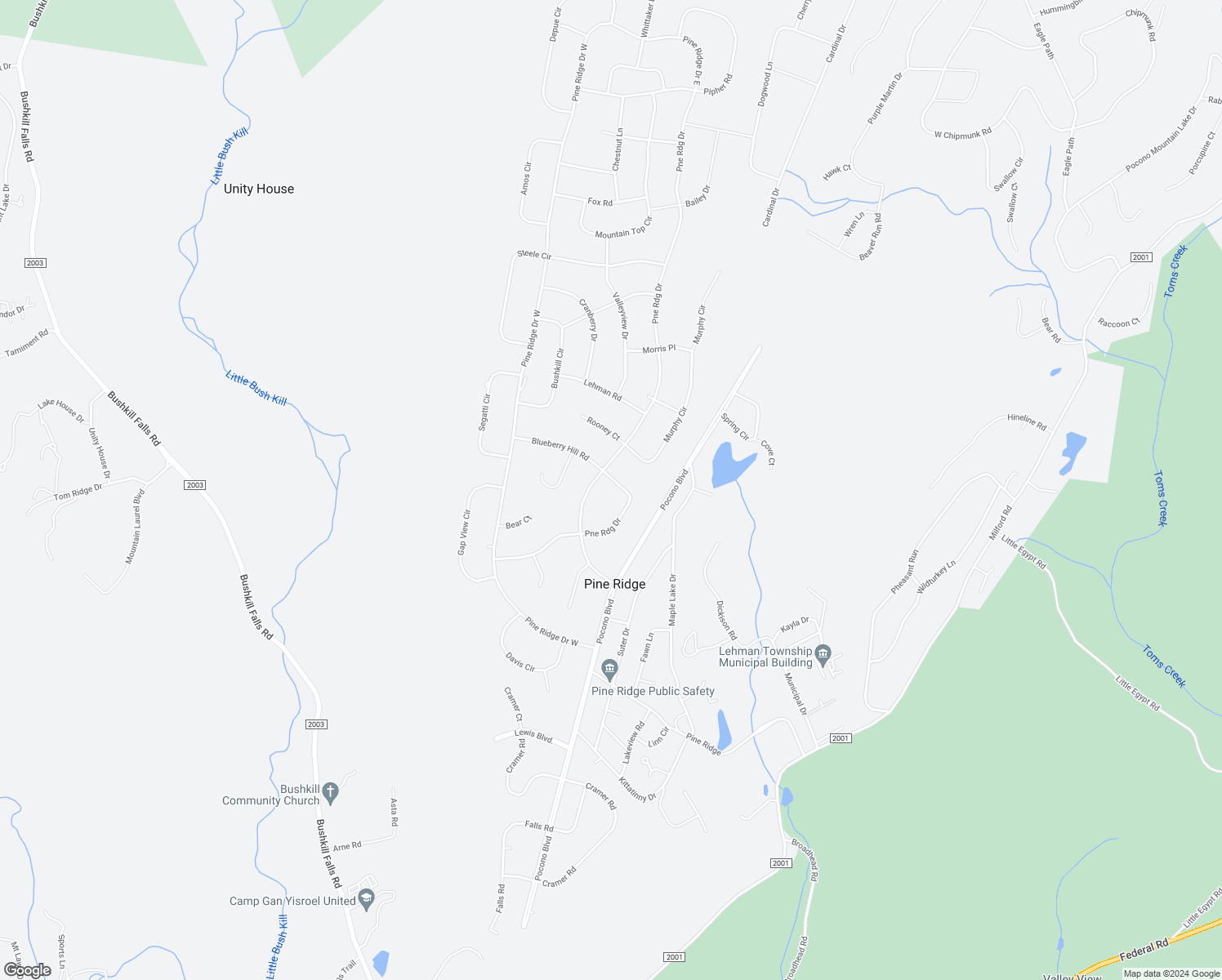 map of restaurants, bars, coffee shops, grocery stores, and more near 2110 Dogwood Circle in Bushkill