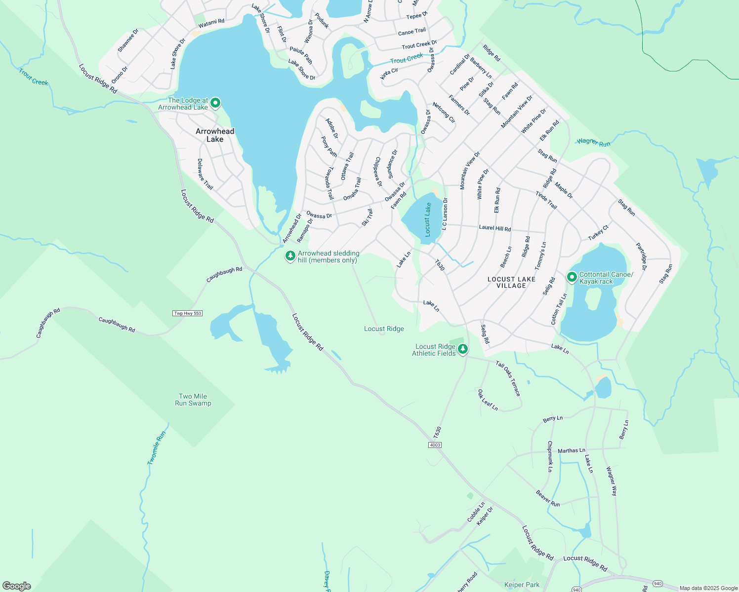 map of restaurants, bars, coffee shops, grocery stores, and more near 377 Fawn Road in Monroe County