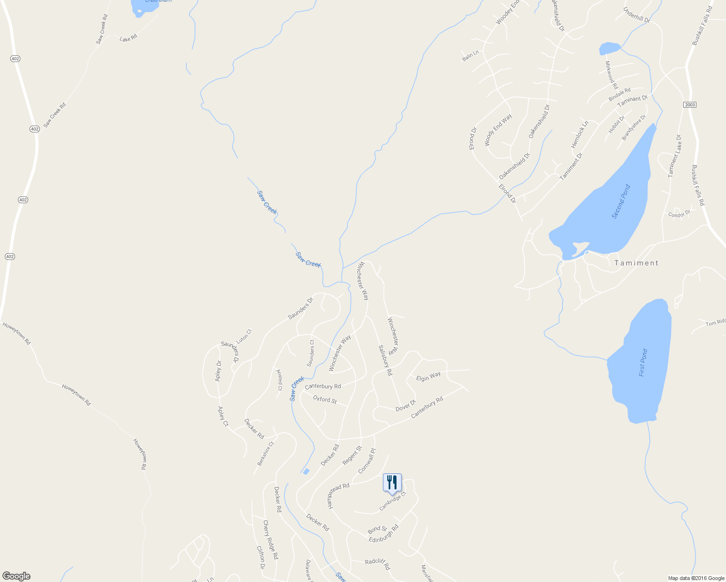 map of restaurants, bars, coffee shops, grocery stores, and more near 1090 Winchester Way in Pike County