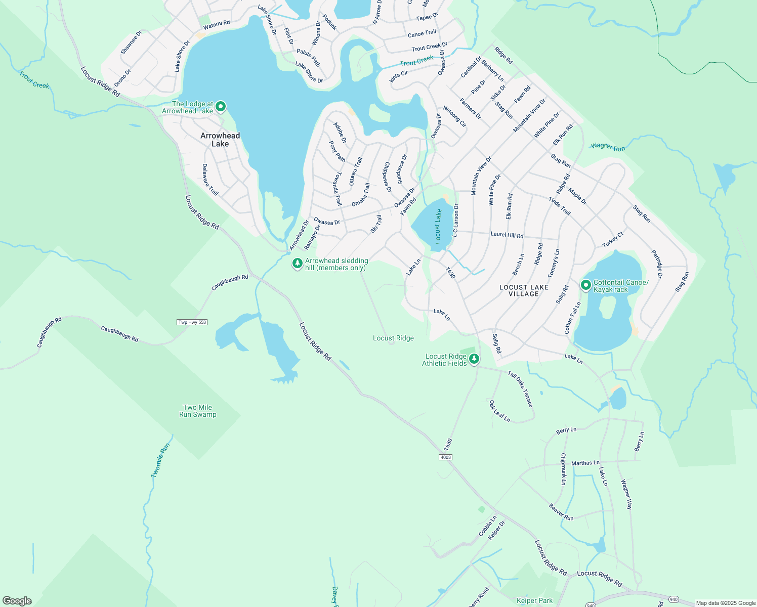 map of restaurants, bars, coffee shops, grocery stores, and more near 377 Fawn Road in Monroe County