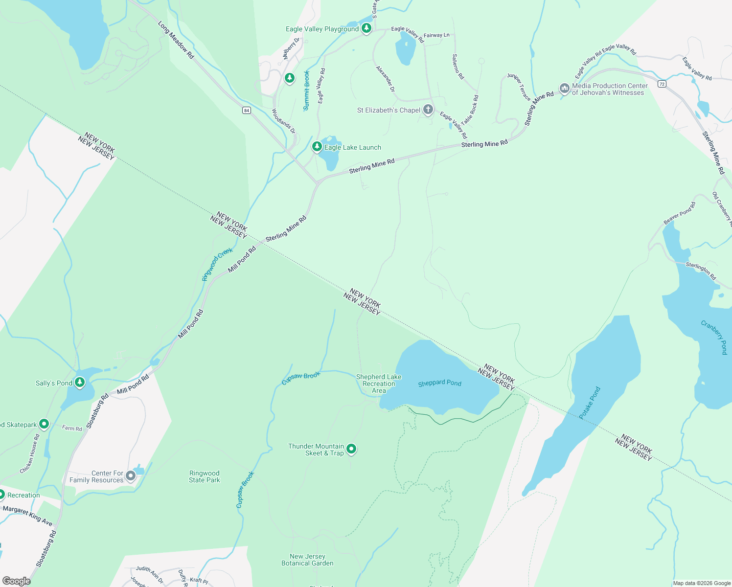 map of restaurants, bars, coffee shops, grocery stores, and more near 42 Shepherd Lake Road in Ramapo