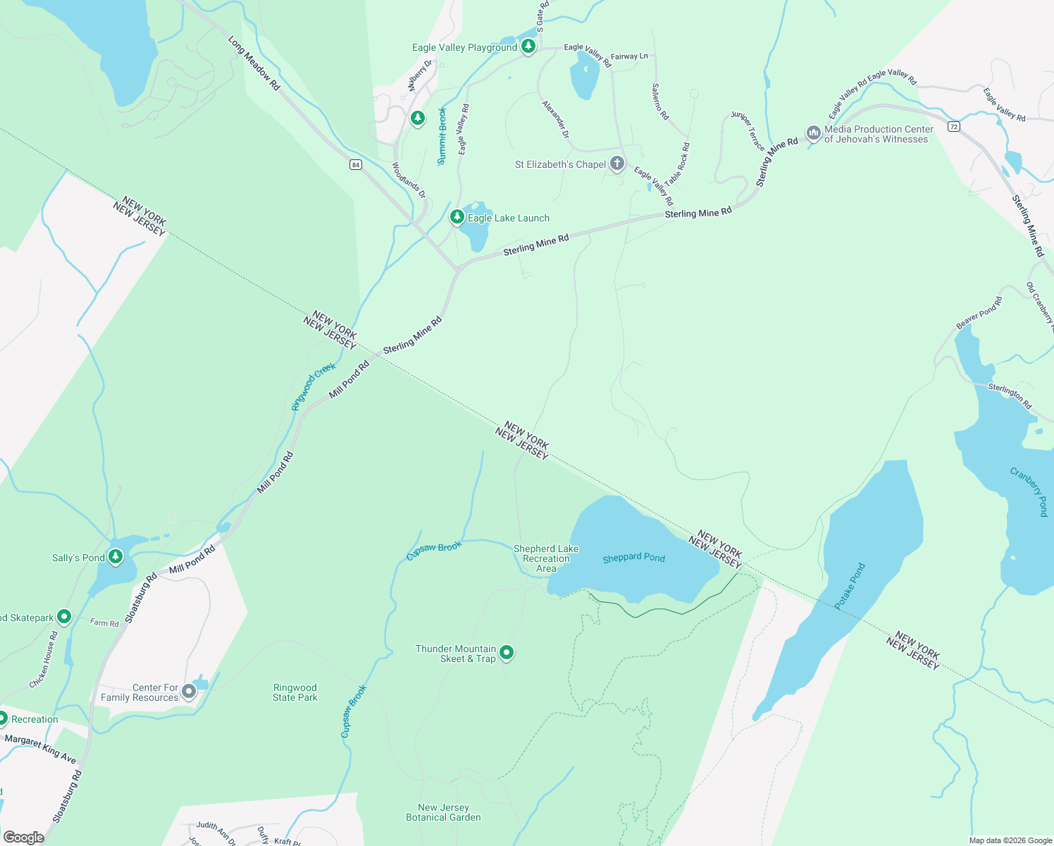 map of restaurants, bars, coffee shops, grocery stores, and more near 42 Shepherds Pond Road in Ramapo