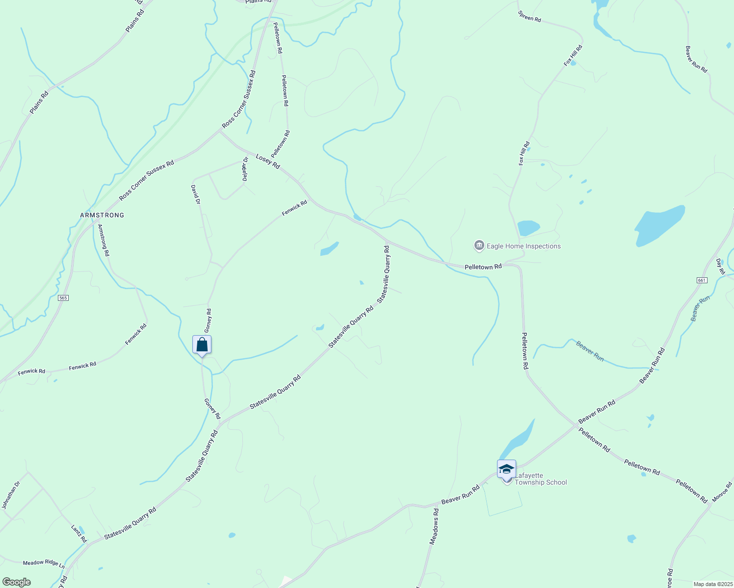 map of restaurants, bars, coffee shops, grocery stores, and more near 185 Statesville Quarry Road in Lafayette Township