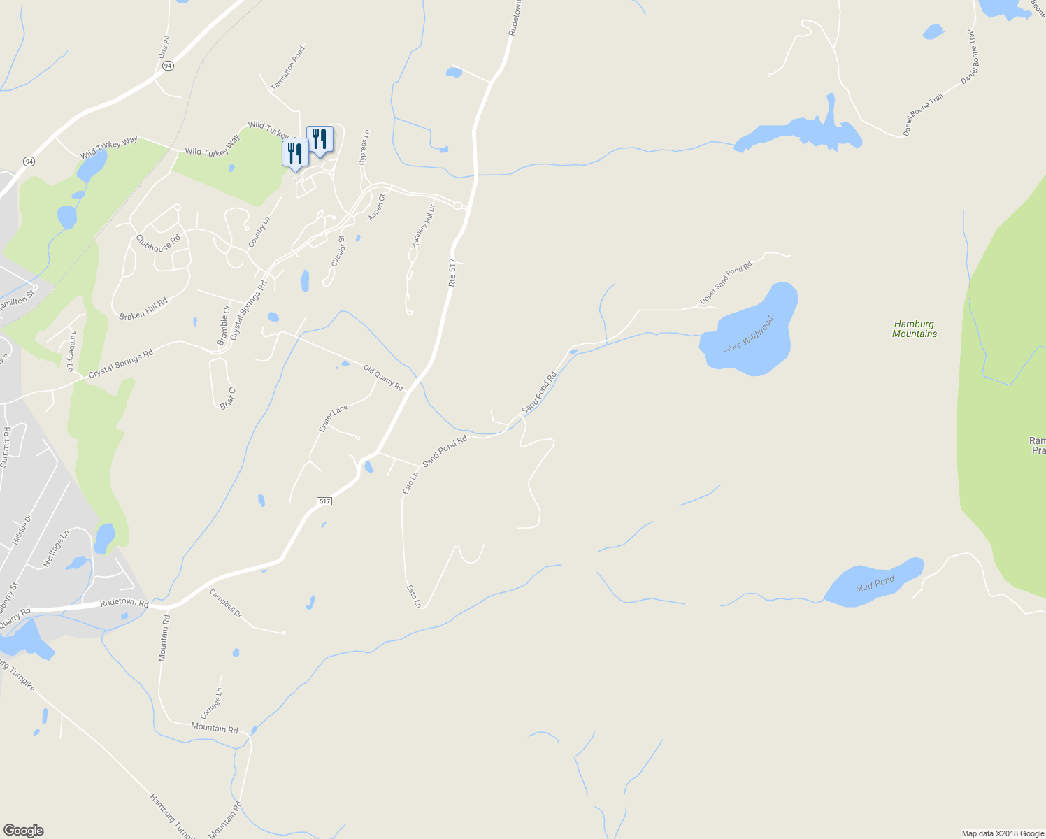 map of restaurants, bars, coffee shops, grocery stores, and more near 48 Sand Pond Road in Hamburg