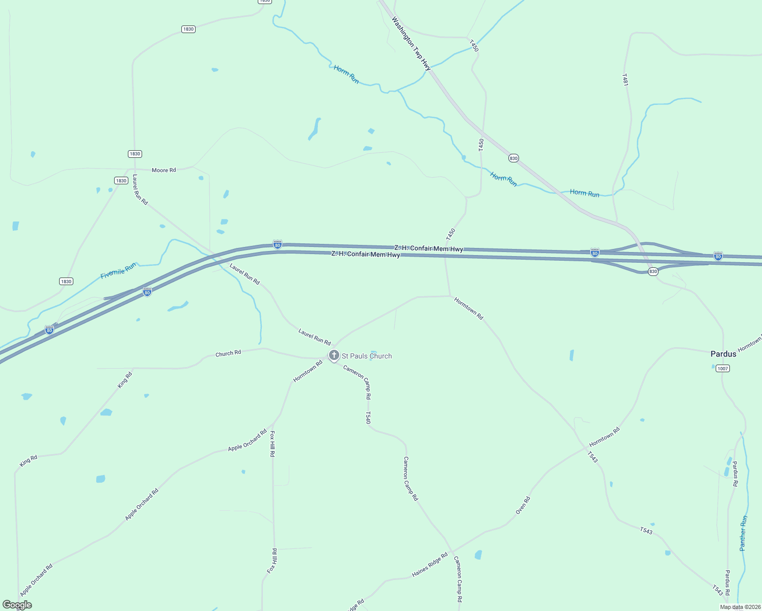 map of restaurants, bars, coffee shops, grocery stores, and more near 2101-2399 Hormtown Road in Reynoldsville
