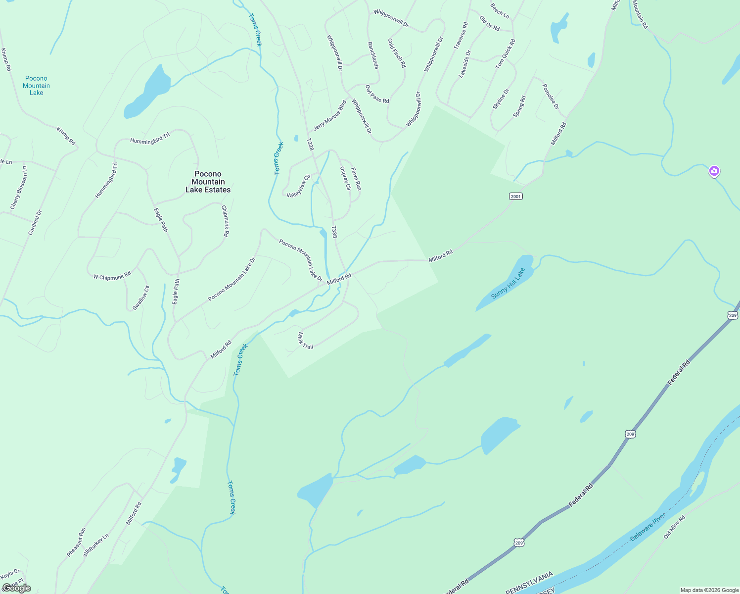 map of restaurants, bars, coffee shops, grocery stores, and more near Big Egypt Road in Bushkill