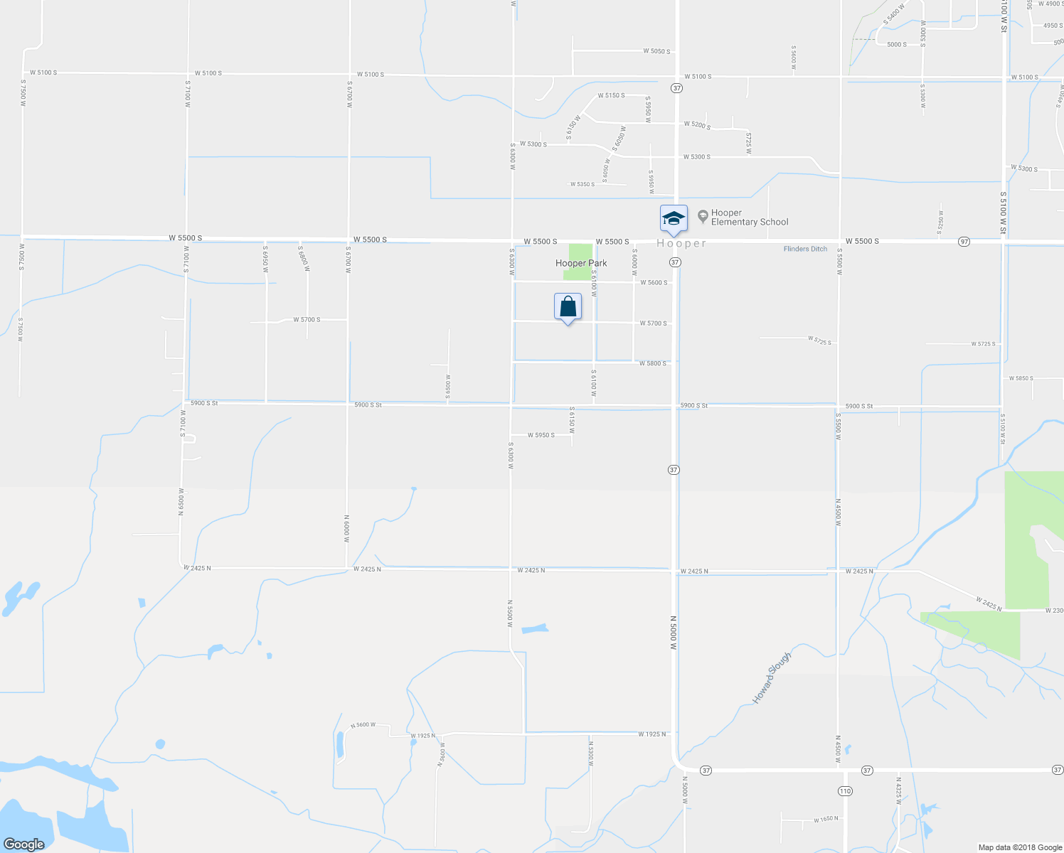 map of restaurants, bars, coffee shops, grocery stores, and more near 6242 West 5950 South in Hooper