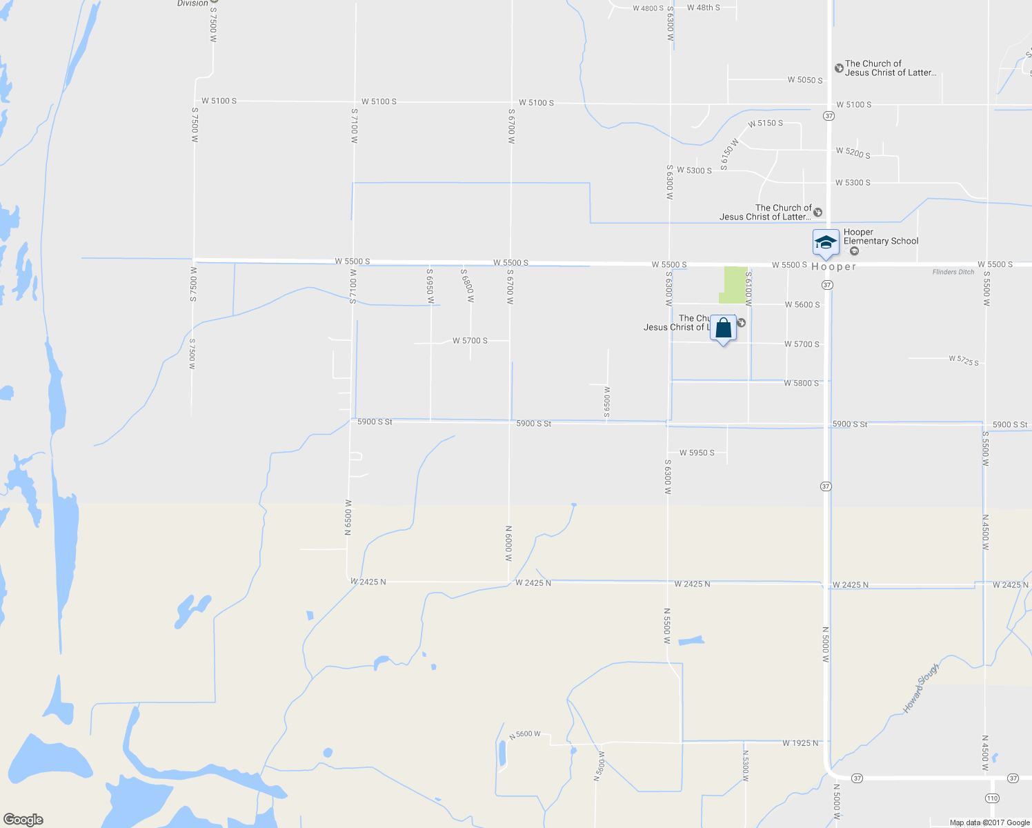 map of restaurants, bars, coffee shops, grocery stores, and more near 5890 South 6700 West in Hooper