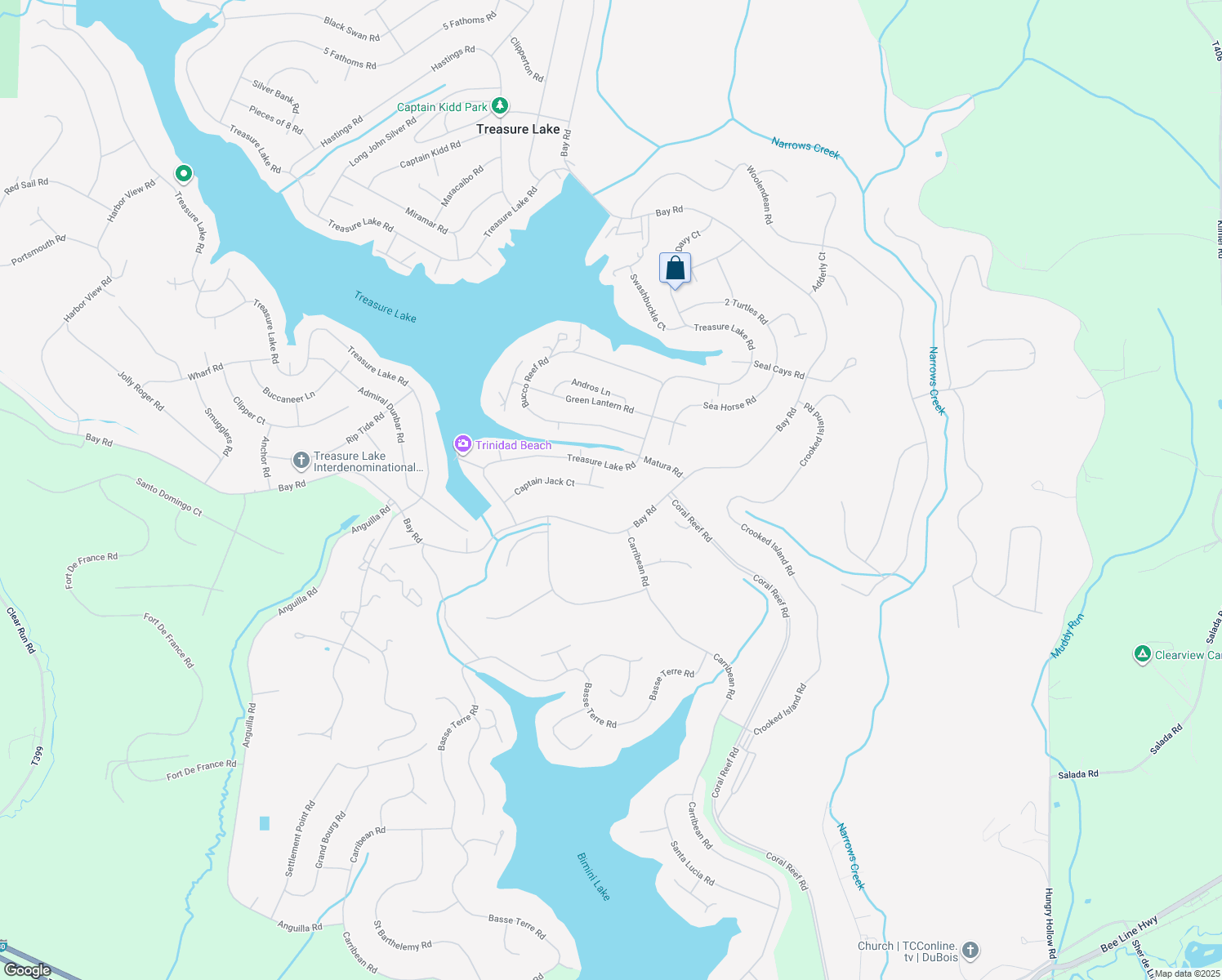 map of restaurants, bars, coffee shops, grocery stores, and more near 298 Captain Jack Court in DuBois