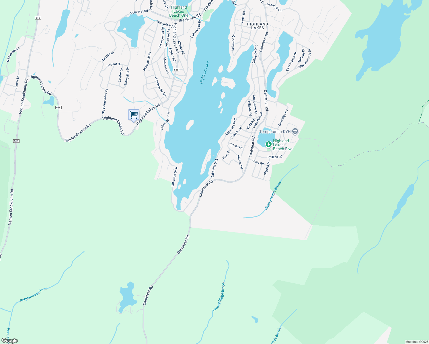 map of restaurants, bars, coffee shops, grocery stores, and more near 1018 Lakeside Drive East in Vernon Township