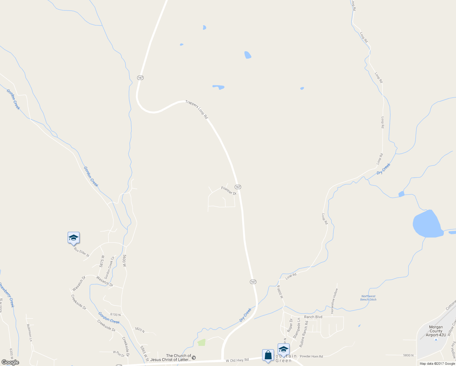 map of restaurants, bars, coffee shops, grocery stores, and more near Bear Spring Circle in Morgan