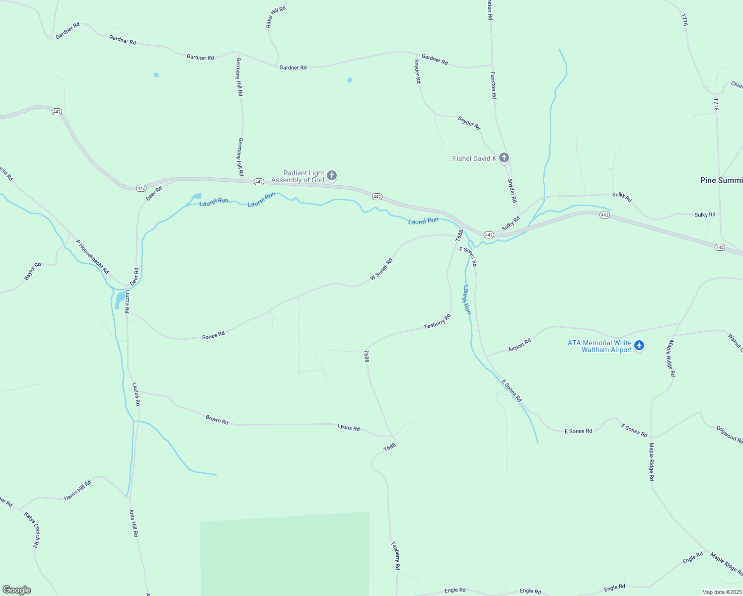 map of restaurants, bars, coffee shops, grocery stores, and more near 1116 West Sones Road in Muncy
