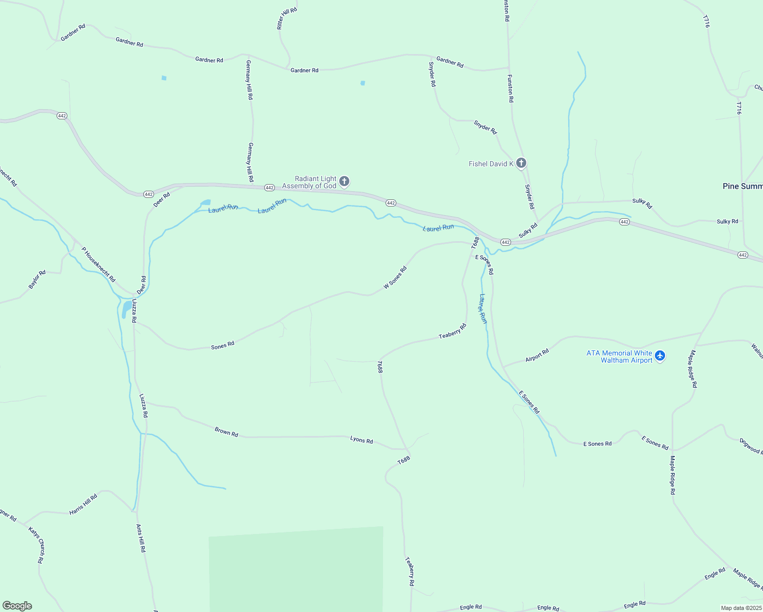 map of restaurants, bars, coffee shops, grocery stores, and more near 1116 West Sones Road in Muncy