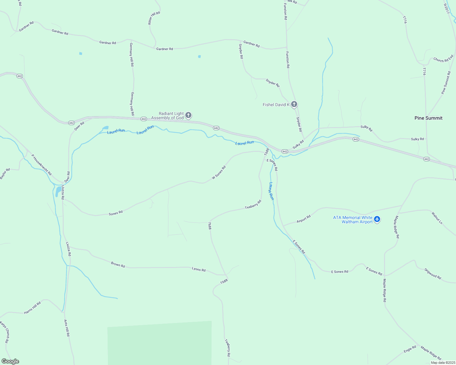 map of restaurants, bars, coffee shops, grocery stores, and more near 1404 West Sones Road in Muncy