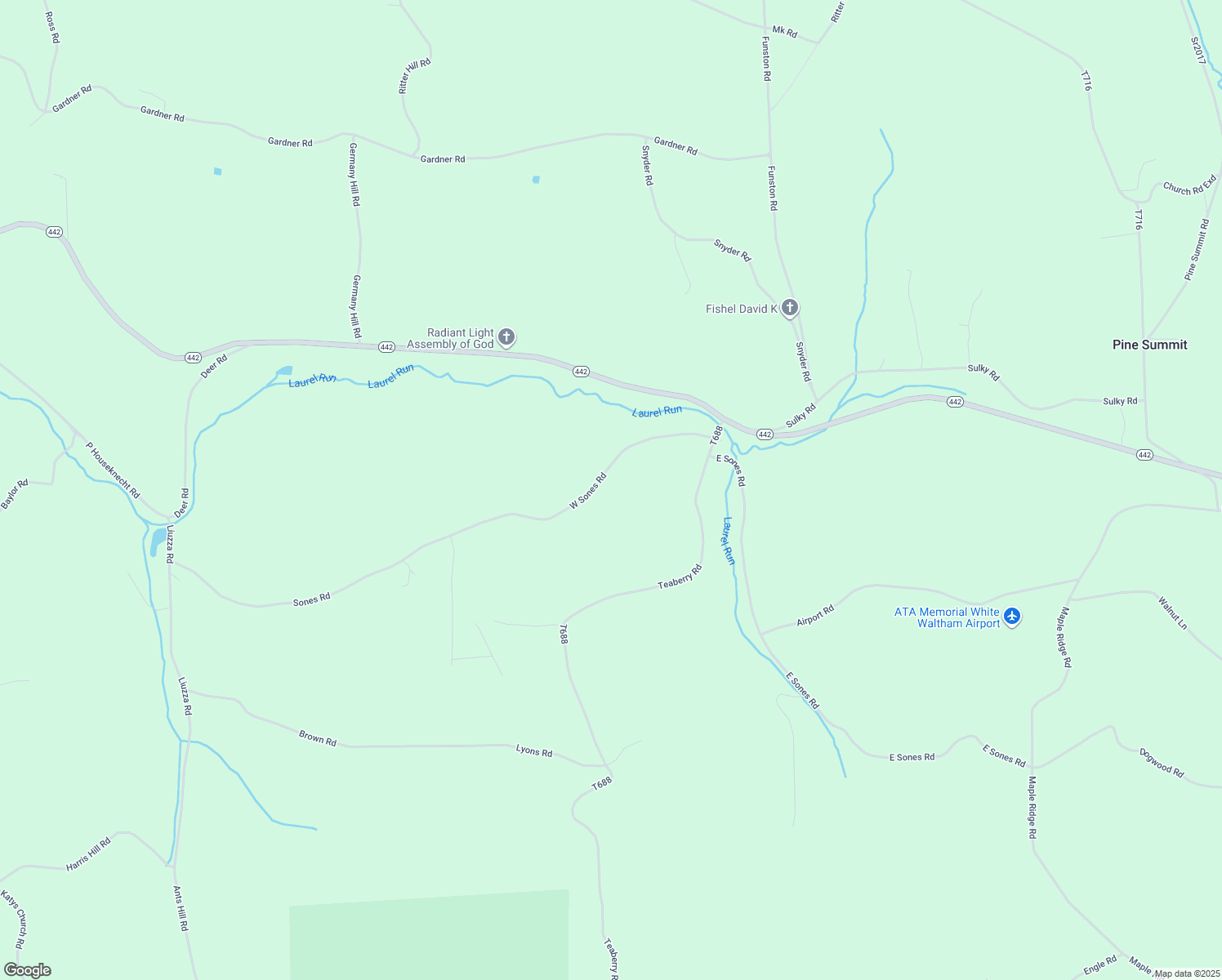 map of restaurants, bars, coffee shops, grocery stores, and more near 1404 West Sones Road in Muncy