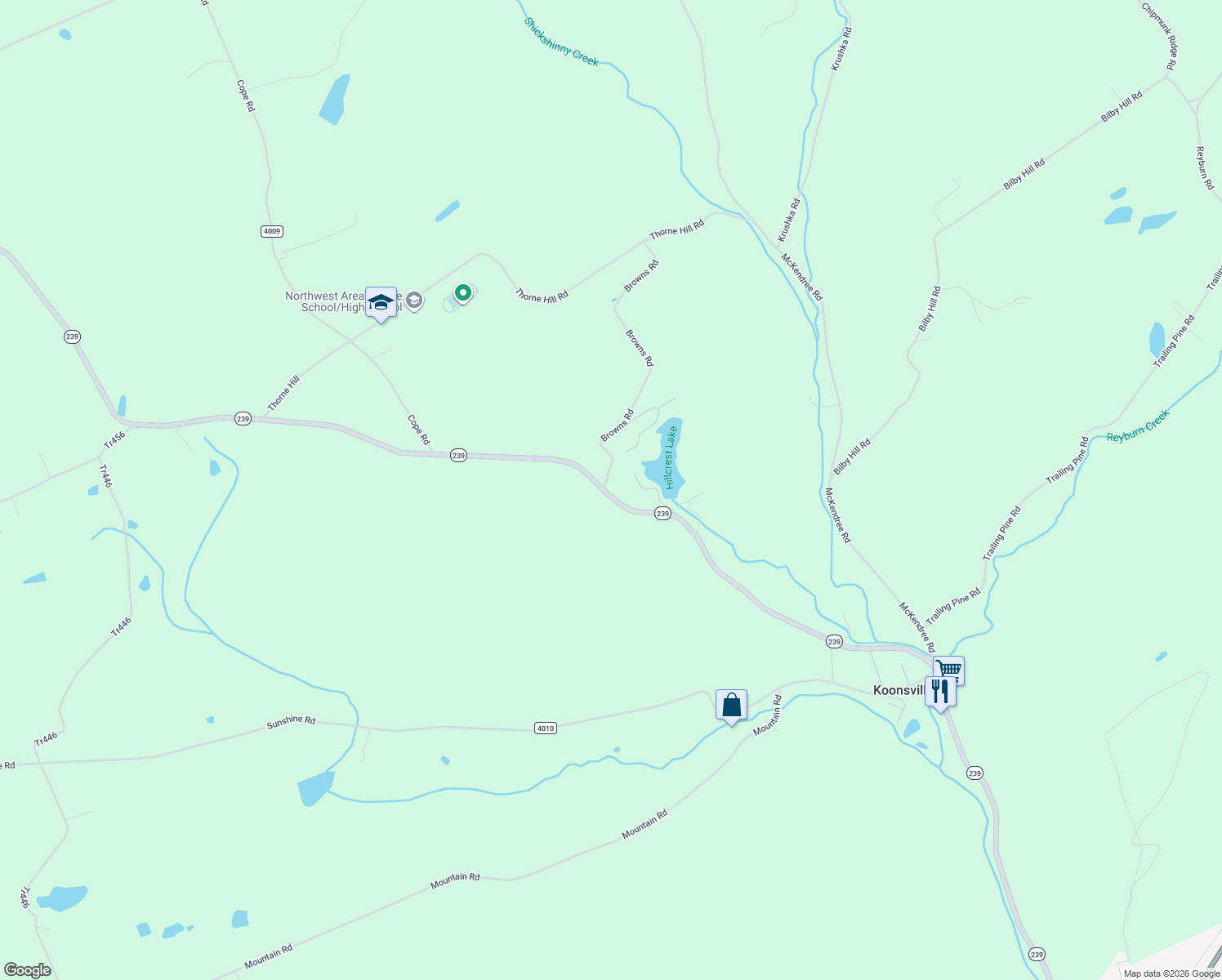 map of restaurants, bars, coffee shops, grocery stores, and more near 11 Browns Road in Shickshinny