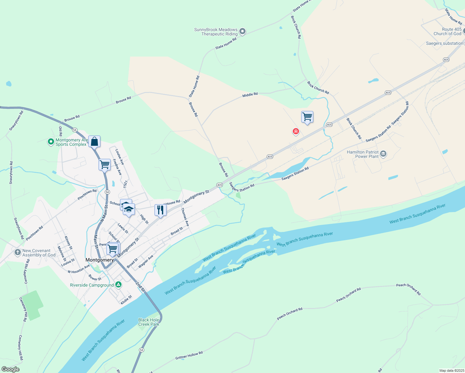 map of restaurants, bars, coffee shops, grocery stores, and more near 57 Saegers Station Rd in Montgomery