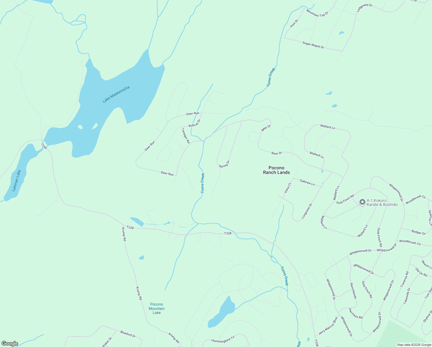 map of restaurants, bars, coffee shops, grocery stores, and more near 3124 Spring Court in Bushkill