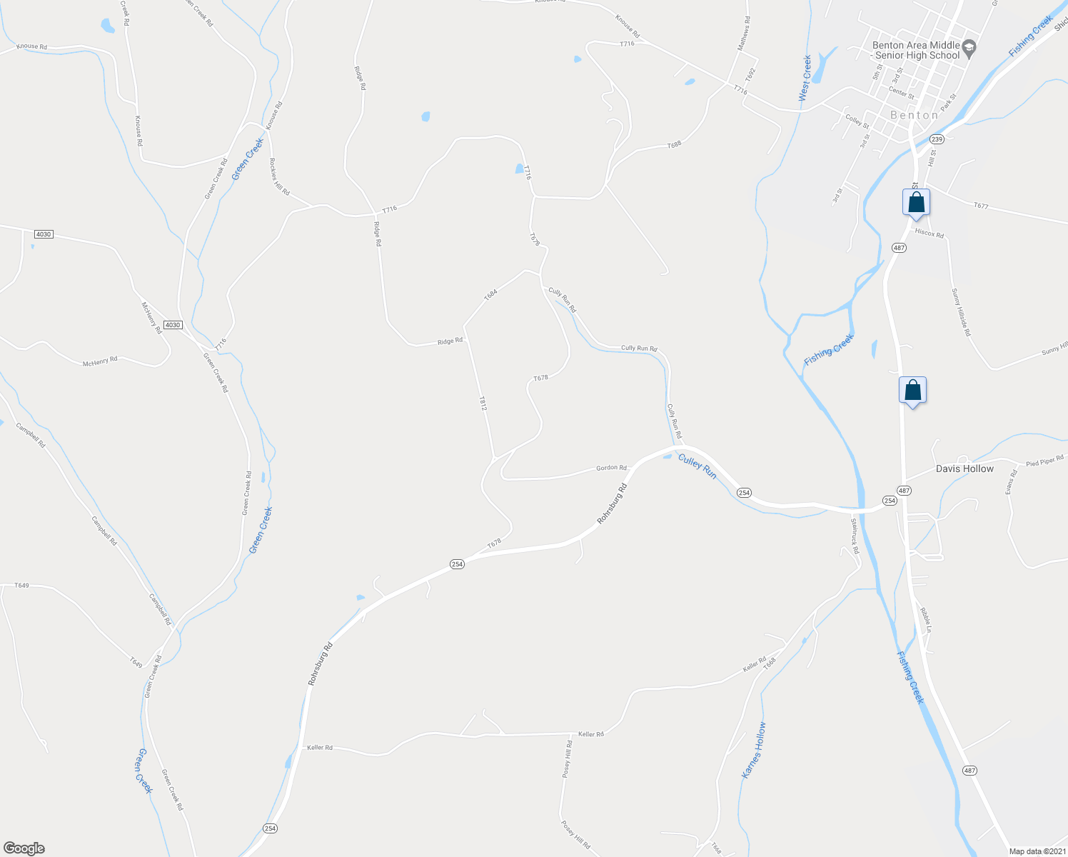 map of restaurants, bars, coffee shops, grocery stores, and more near 39 O Roy Road in Benton