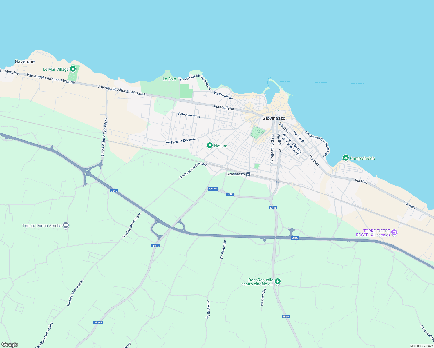 map of restaurants, bars, coffee shops, grocery stores, and more near 12 Via Dott. Saverio Daconto Storico in Città Metropolitana di Bari