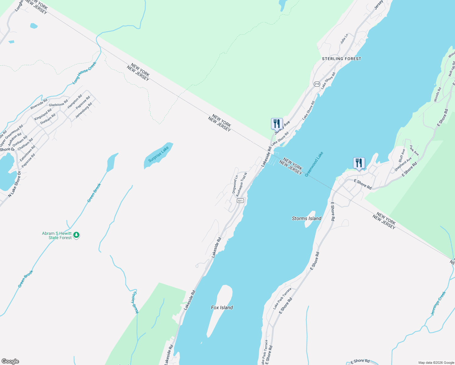 map of restaurants, bars, coffee shops, grocery stores, and more near 61 Terra Cotta Road in West Milford