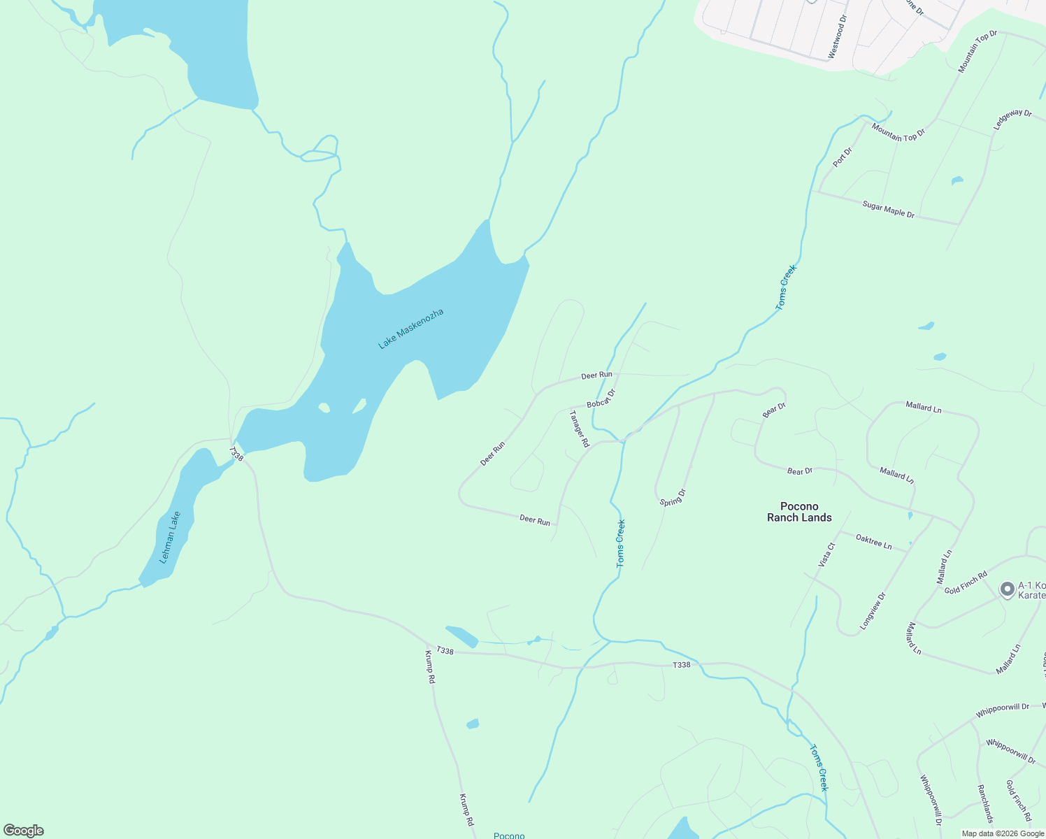 map of restaurants, bars, coffee shops, grocery stores, and more near Deer Run Road in Pike County
