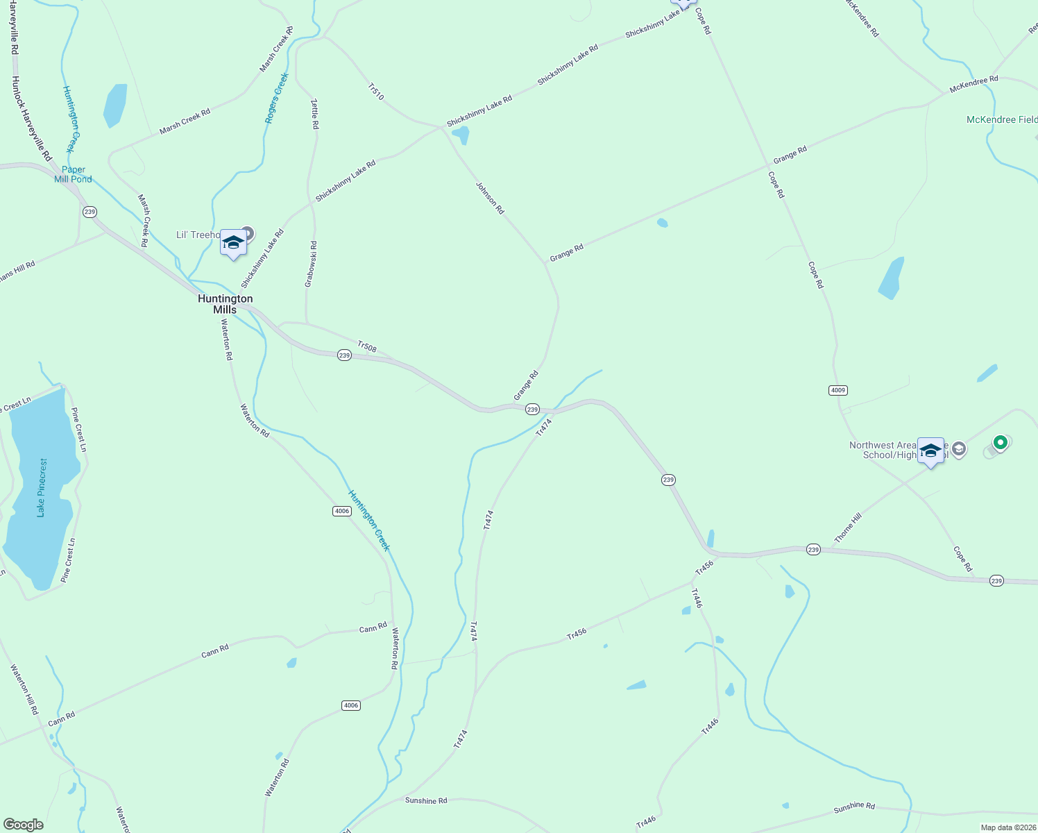 map of restaurants, bars, coffee shops, grocery stores, and more near 866 Pennsylvania 239 in Shickshinny