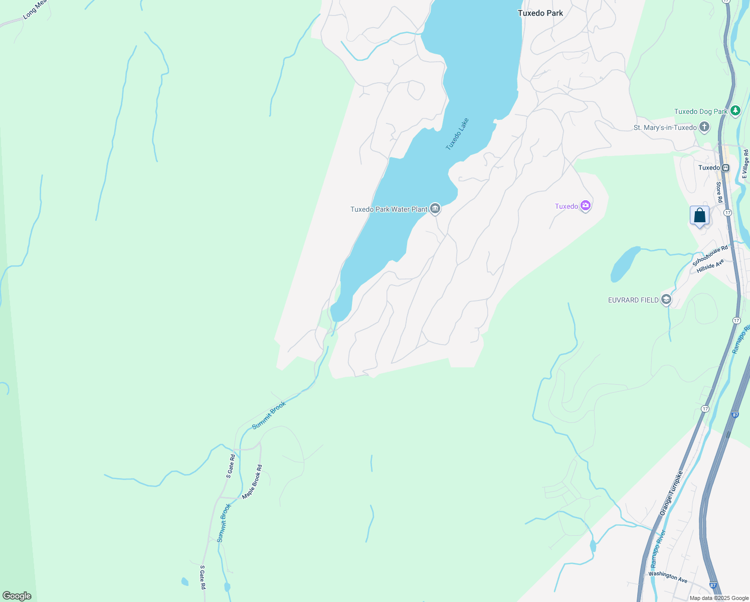 map of restaurants, bars, coffee shops, grocery stores, and more near 50 Crows Nest Road in Tuxedo Park