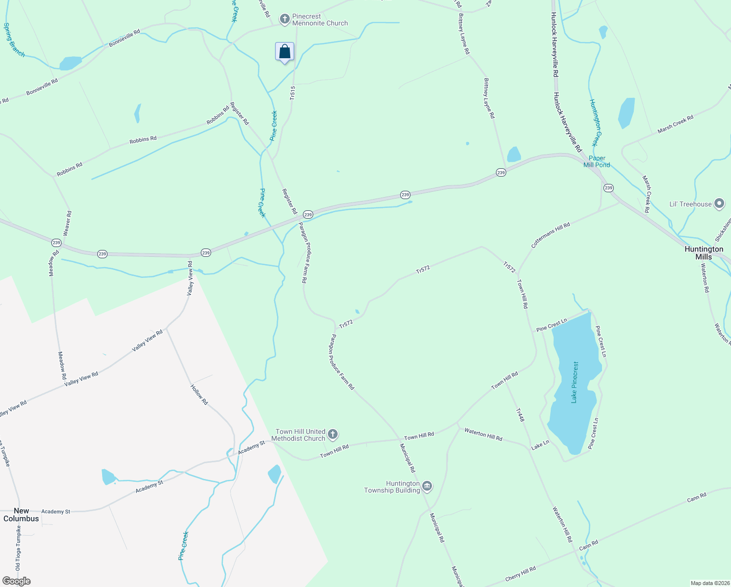 map of restaurants, bars, coffee shops, grocery stores, and more near Tr572 in Shickshinny