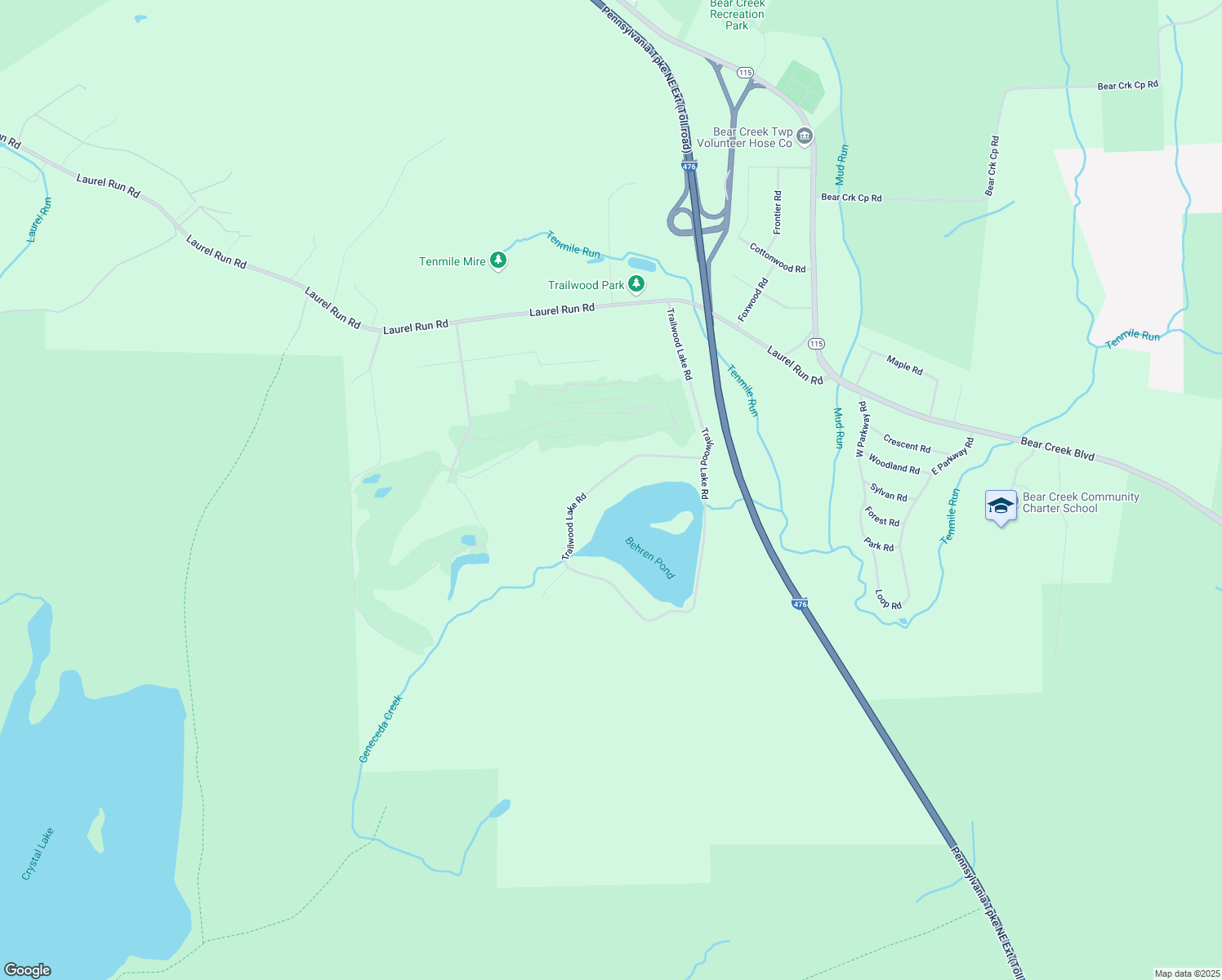 map of restaurants, bars, coffee shops, grocery stores, and more near 1560 Trailwood Lake Rd in Luzerne