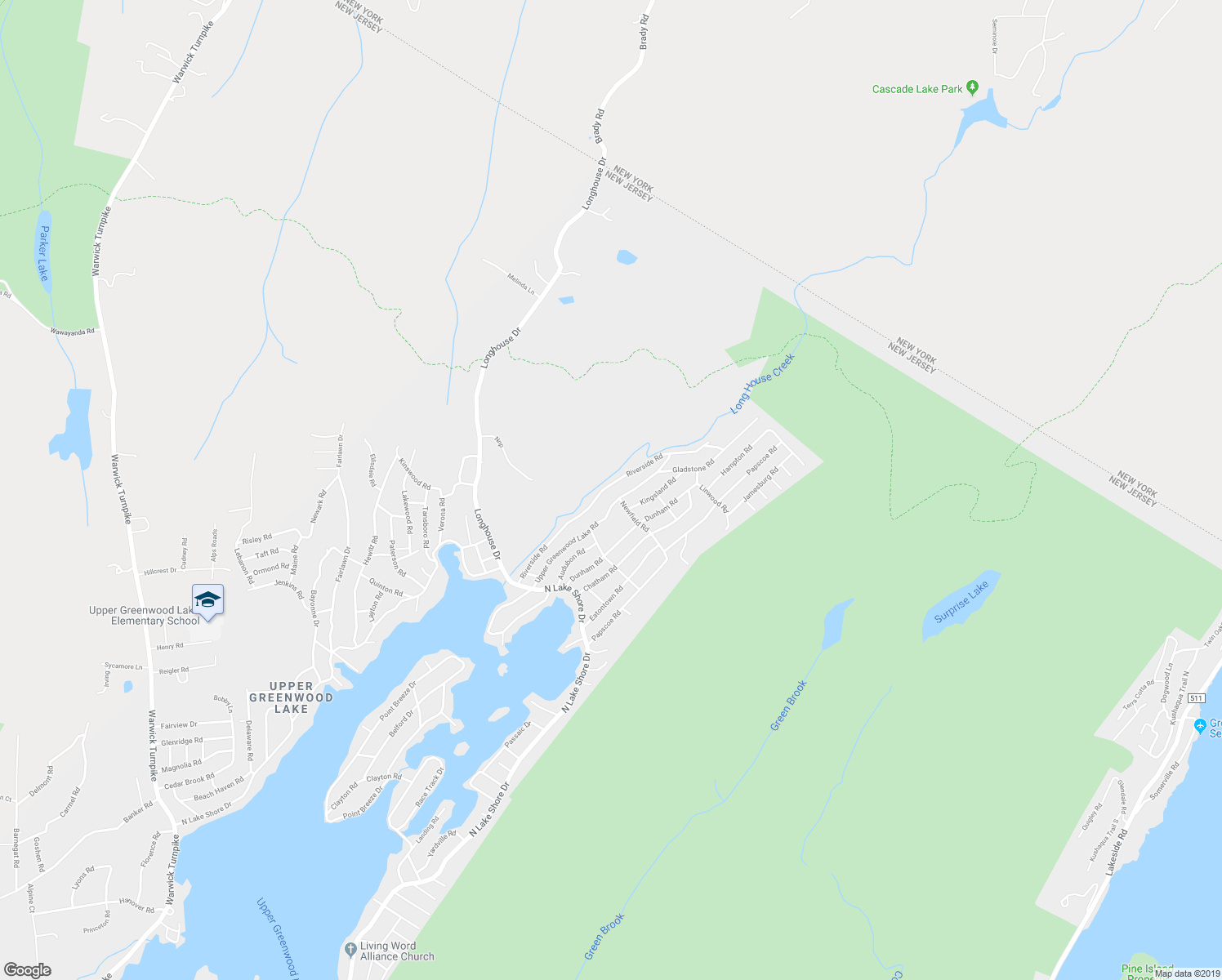 map of restaurants, bars, coffee shops, grocery stores, and more near 78 Riverside Road in West Milford