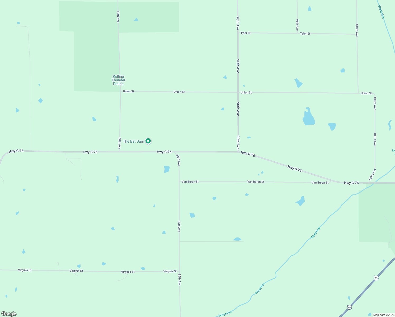 map of restaurants, bars, coffee shops, grocery stores, and more near 8662 Highway G 76 in New Virginia
