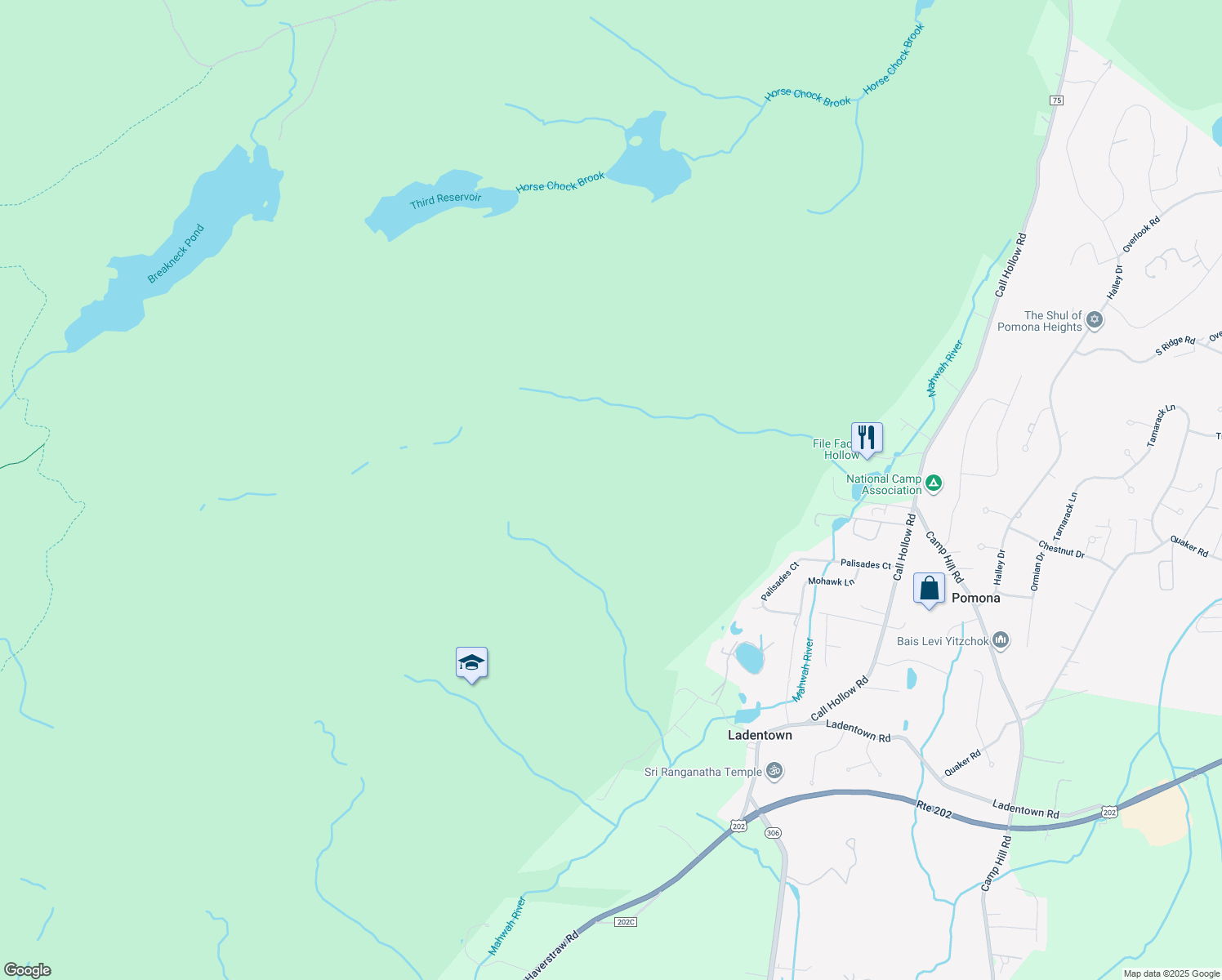 map of restaurants, bars, coffee shops, grocery stores, and more near 9 Sagamore Circle in Pomona