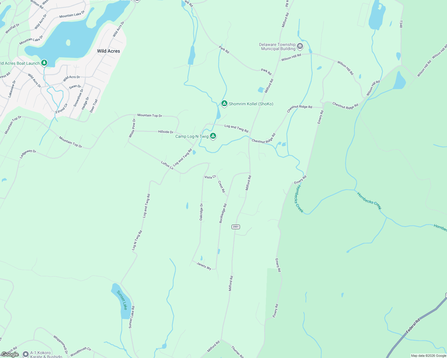 map of restaurants, bars, coffee shops, grocery stores, and more near 113 Crest Road in Dingmans Ferry